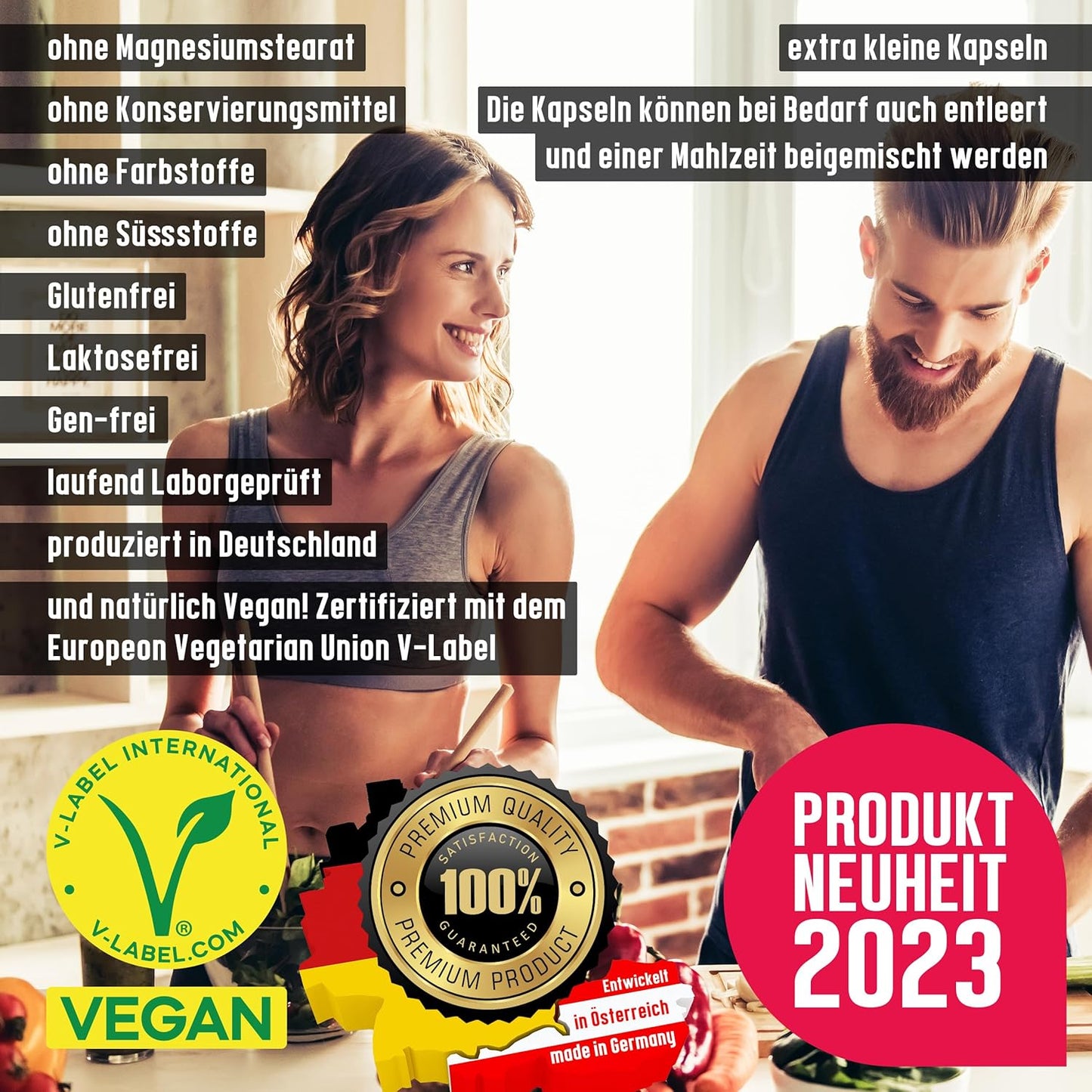 Vitamin B-Komplex - B1 + B2 + B3 + B5 + B6 + B7 + B9 + B12 fuer Erwachsene, vegan, hochdosiert - 180 Kapseln (6 Monats-Vorrat)